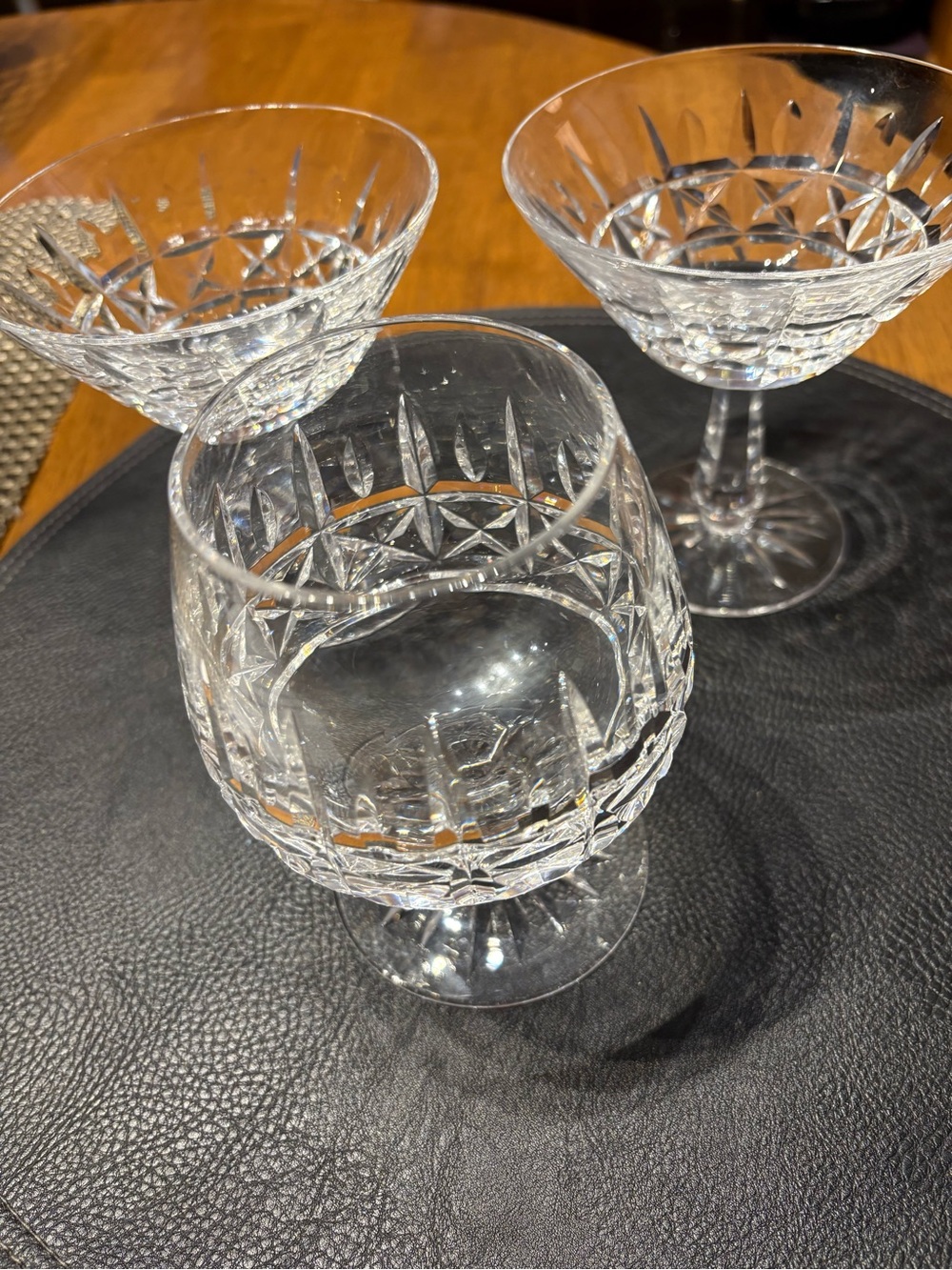 Vintage Waterford Kylemore Crystal 2 cocktail glasses and 1 brandy